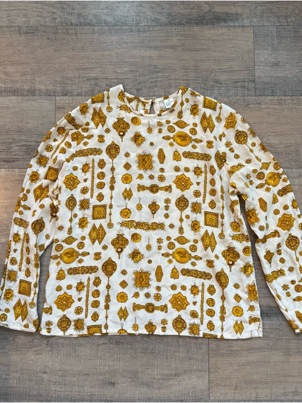 Vintage 90s Liz Claiborne 100% Premium Silk Baroque Print Blouse